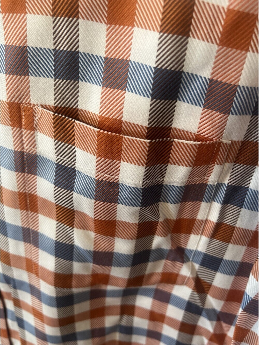 Johnston & Murphy Shirt XXL US Blue Check Flip Cuff Button Up Long Sleeve Mens - Picture 3 of 15